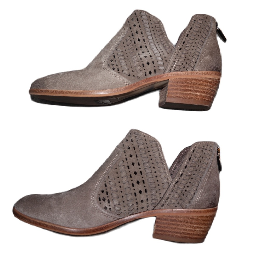 Vince Camuto | Size 7.5 Prasata Women’s Woven Tan Suede Western Low Heel Boots